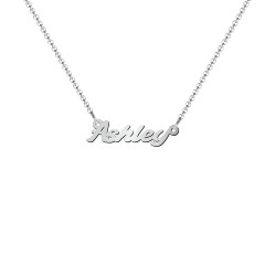 ChloBo Silver Personalised Diamond Cut Double Heart Necklace
