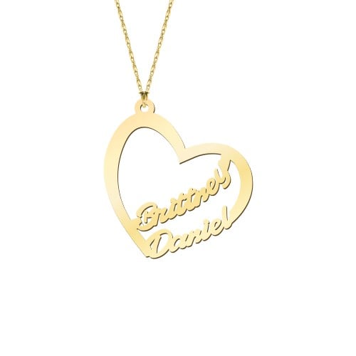 Written With Love Heart Name Necklace