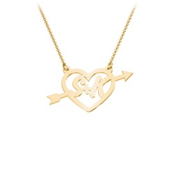 First Love Initial Heart Necklace in 10K Solid Yellow Gold