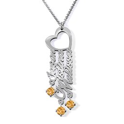 A Mother's Dream Name Necklace in 925 Sterling Silver with Citrine