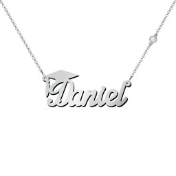 Graduation Name Necklace in 925 Sterling Silver