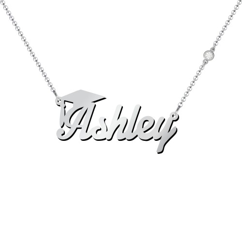 Graduation Name Necklace – Sterling Silver