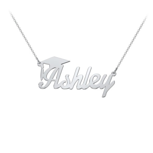 Graduation Name Necklace – Sterling Silver