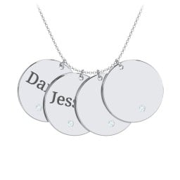 Engravable 4 Disc Pendant with Birthstone