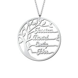 Family Tree Cutout Necklace