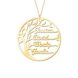 Family Tree Cutout Necklace