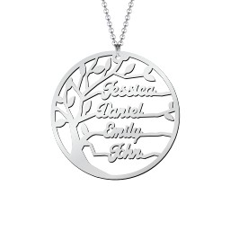 Family Tree Cutout Necklace in 925 Sterling Silver