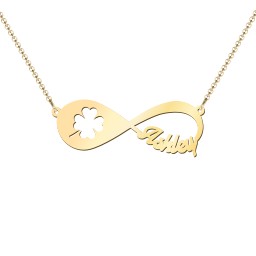 Lucky Me Infinity Name Necklace in 18K Gold Plated Silver