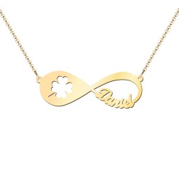 Lucky Me Infinity Name Necklace in 18K Gold Plated Silver