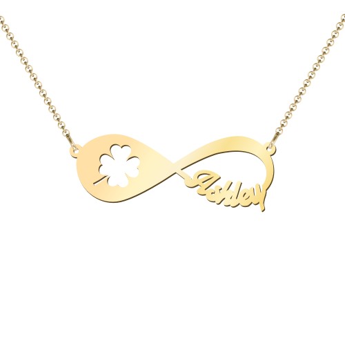Lucky Me Infinity Name Necklace – 18K Gold Plated Silver
