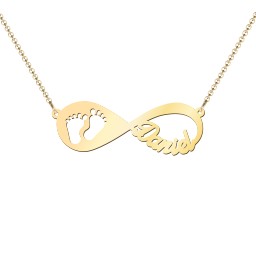 In My Footsteps Infinity Name Necklace in 18K Gold Plated Silver