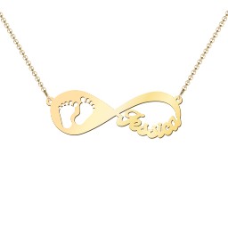 In My Footsteps Infinity Name Necklace in 18K Gold Plated Silver