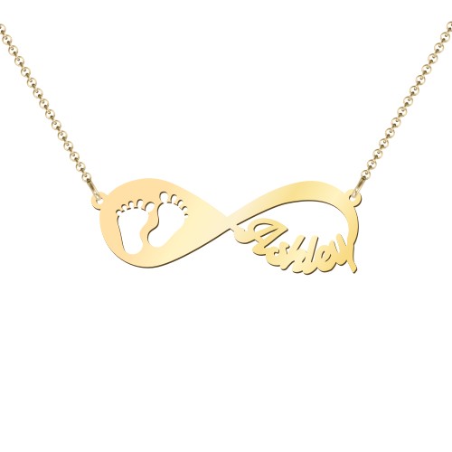 In My Footsteps Infinity Name Necklace – 18K Gold Plated Silver