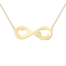 In My Heart Infinity Name Necklace in 18K Gold Plated Silver