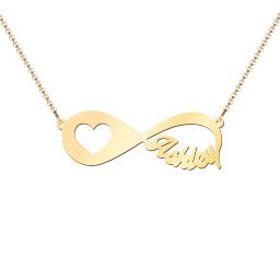 In My Heart Infinity Name Necklace in 18K Gold Plated Silver