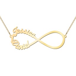 Love "4" Infinity Pendant in 18K Gold Plated Silver