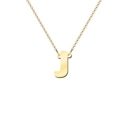 Initial Letter Necklace in 18K Gold Plated Silver with Blue Sapphire
