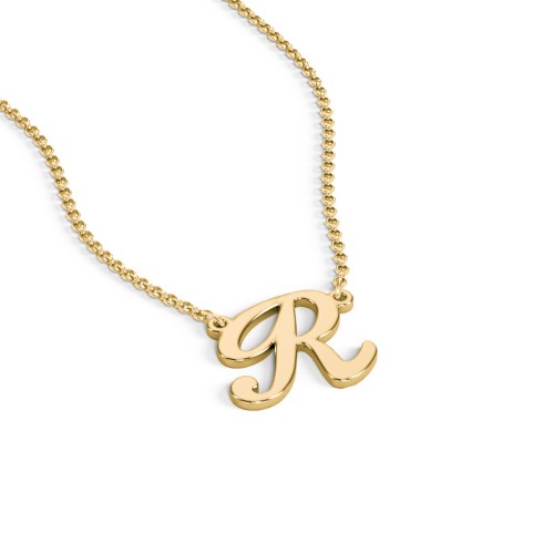 Initial Letter Necklace – 18K Gold Plated Silver