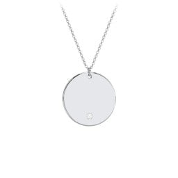 Birthstone Initial Disc Pendant
