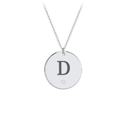 Birthstone Initial Disc Pendant