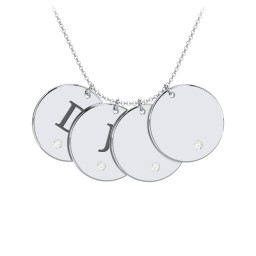 Birthstone Initial 4 Disc Pendant