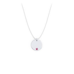 Engravable Disc Sorority Pendant with Birthstone
