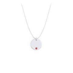 Engravable Disc Sorority Pendant with Birthstone – Sterling Silver with Garnet