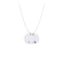 Engravable Disc Sorority Pendant with Birthstone
