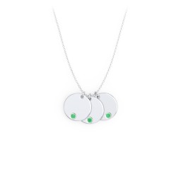 Engravable Disc Sorority Pendant with Birthstone