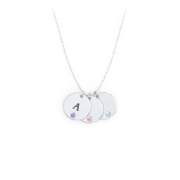 Engravable Disc Sorority Pendant with Birthstone