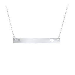 Engravable Bar Pendant with Cutout Heart
