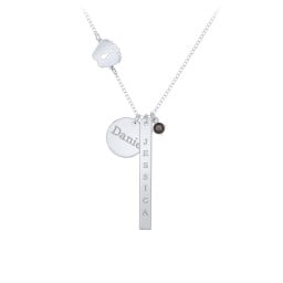 Milestone Necklace with Baby Feet Charm