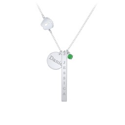 Milestone Necklace with Baby Feet Charm