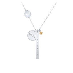 Milestone Necklace with Baby Feet Charm