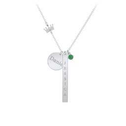 Milestone Necklace with Crown Charm