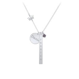 Milestone Necklace with Crown Charm
