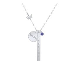 Milestone Necklace with Crown Charm