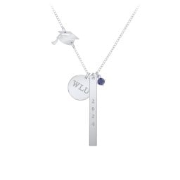 Milestone Necklace with Graduation Hat Charm