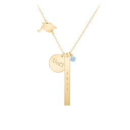 Milestone Necklace with Graduation Hat Charm