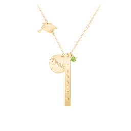 Milestone Necklace with Graduation Hat Charm