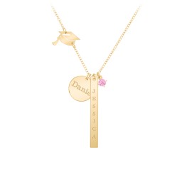 Milestone Necklace with Graduation Hat Charm