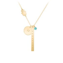 Milestone Necklace with Hamsa Charm