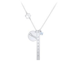 Milestone Necklace with Paw Charm
