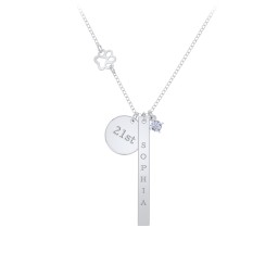 Milestone Necklace with Paw Charm