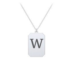 Engravable Tag Charm Necklace