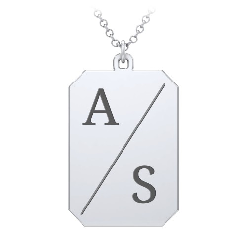 2 Engravable Tag Charm Necklace – Sterling Silver