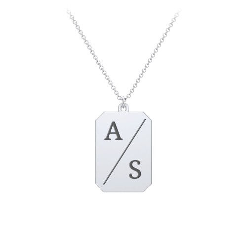 2 Engravable Tag Charm Necklace – Sterling Silver