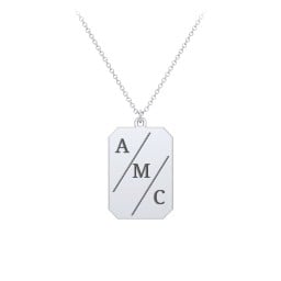 3 Engravable Tag Charm Necklace