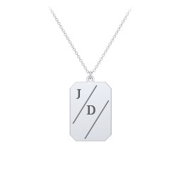 3 Engravable Tag Charm Necklace in 925 Sterling Silver