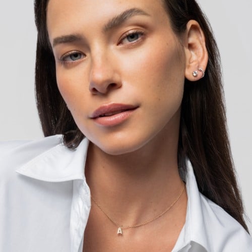 Initial Necklace with 1 Letter - Modern